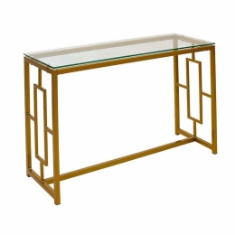 Κονσόλα Eccento 029-000108 120x40x71,5cm Clear-Gold