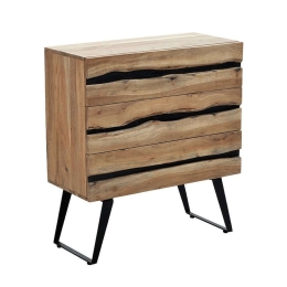 Συρταριέρα Imena 113-000020 80x38x86,5cm Walnut-Black