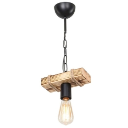 Φωτιστικό Οροφής PWL-1027 20x10x43cm 1xΕ27 60W Natural-Black