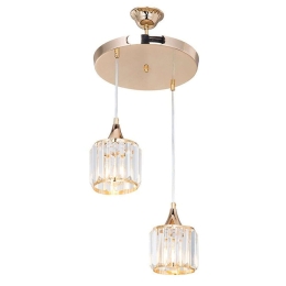 Φωτιστικό Οροφής PWL-1025 Φ30x70cm 2xΕ27 60W Gold-Clear