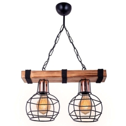 Φωτιστικό Οροφής - Ράγα PWL-1033 40x15x60cm 2xΕ27 Walnut-Black