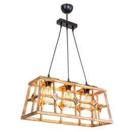 Φωτιστικό Οροφής - Ράγα PWL-1029 60x23x83cm 3xE27 60W Natural-Black