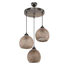 Φωτιστικό Οροφής PWL-1121 Φ40x75cm 3xE27 60W Brown
