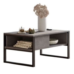 Τραπέζι Σαλονιού Honora 176-000033 100x60x44,5cm Anthracite-Black