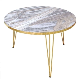Τραπέζι Σαλονιού Nidra 120-000258 Φ70x40cm White-Gold