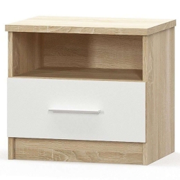 Κομοδίνο Geneva 173-000015 50x37x45,5cm Natural-White