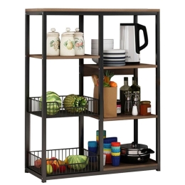 Ραφιέρα Tati 072-000052 80x30x101cm Black-Walnut
