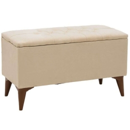 Σκαμπό-Μπαούλο Elone 202-000086 90x40x50cm Beige-Walnut