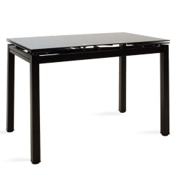 Τραπέζι Επεκτεινόμενο Finn 101-000013 110/170x70x75cm Black Μέταλλο,Γυαλί