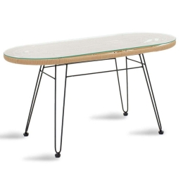 Τραπέζι Κήπου Naoki 140-000005 100x45x46cm Black-Natural