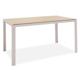 Τραπέζι Κήπου Nares 152-000004 140x80x72,5cm White-Natural