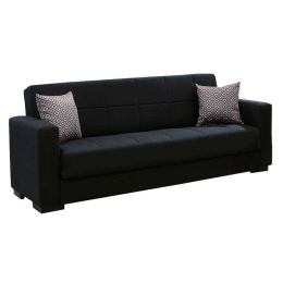 Καναπές - Κρεβάτι Τριθέσιος Vox 213-000005 212x77x80cm Black