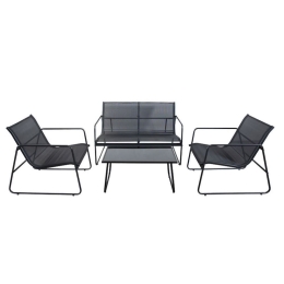 Σαλόνι Κήπου Veranda 152-000011 (Σετ 4τμχ) Black 4 Θέσεων