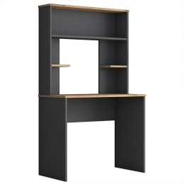 Γραφείο Με Ραφιέρα Goldie 182-000052 90x45x155.60cm Anthracite-Natural