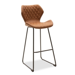 Σκαμπό Μπαρ Theo 127-000094 48x51x103cm Black-Antique Brown