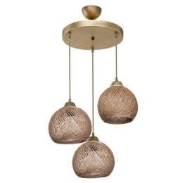 Φωτιστικό Οροφής PWL-1121 147-000109 Ε27 Φ40x80cm Beige-Gold