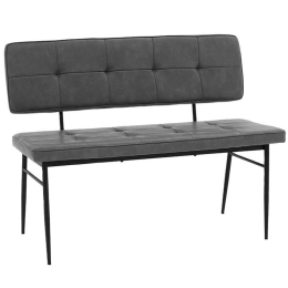 Καναπές Διθέσιος Rosen 101-000073 122x55,5x84,5cm Black-Anthracite
