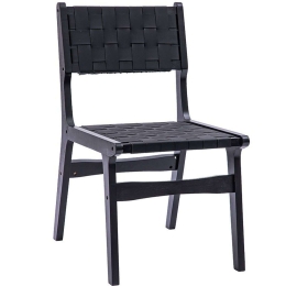 Καρέκλα Ridley 236-000008 48,5x61x87cm Black Wood,PVC