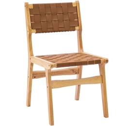 Καρέκλα Ridley 236-000008 48,5x61x87cm Natural-Brown Ξύλο,PVC