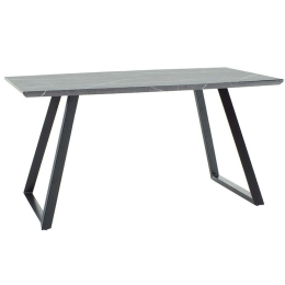Τραπέζι Rouse 101-000077 160x90x75cm Marble Black Mdf,Μέταλλο