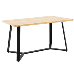 Tραπέζι Gemma 235-000016 140x80x75cm Sonoma-Black Mdf,Μέταλλο