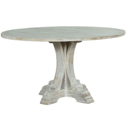 Τραπέζι Promise 240-000003 Φ150x77cm Antique White Ξύλο