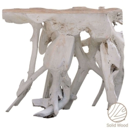 Κονσόλα Zamir 238-000007 80x38x70cm Natural-White Ξύλο