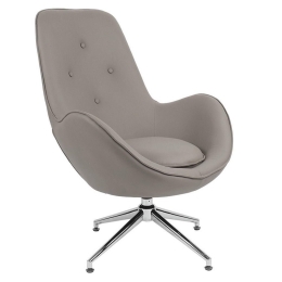 Πολυθρόνα Περιστρεφόμενη Kinetic 255-000009 81x78x104cm Cream-Chrome