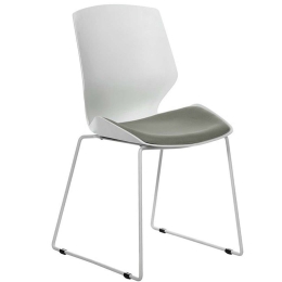 Καρέκλα Επισκέπτη Genuine 254-000010 48x43x88cm White-Grey