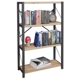 Βιβλιοθήκη Giulio 197-000135 60x34x120cm Walnut-Black
