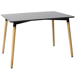 Τραπέζι Natali 127-000142 150x80x75cm Natural-Black Mdf,Ξύλο