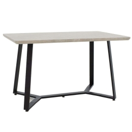 Tραπέζι Gemma 235-000015 140x80x75cm Antique Grey-Black Μοριοσανίδα, Μέταλλο