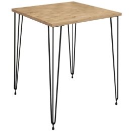 Τραπέζι Bruce 197-000084 60x60x74cm Walnut-Black Μοριοσανίδα, Μέταλλο