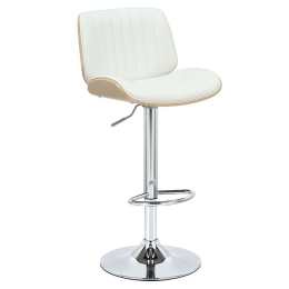 Σκαμπό Μπαρ Fern 106-000027 48x50x88/108cm Natural-White