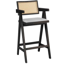 Σκαμπό Μπαρ Με Μπράτσα Winslow 247-000010 51,5x53,6x100cm Black-Grey