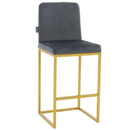 Σκαμπό Μπαρ Hydro 029-000182 46x52x100cm Anthracite-Gold