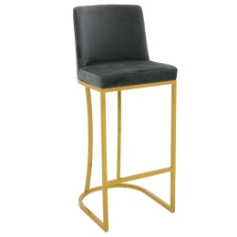 Σκαμπό Μπαρ Impartial 029-000192 46x50x106cm Anthracite-Gold