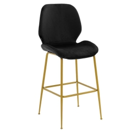 Σκαμπό Μπαρ Impel 029-000191 46x51x99cm Black-Gold