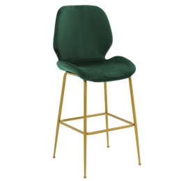 Σκαμπό Μπαρ Impel 029-000189 46x51x99cm Dark Green-Gold
