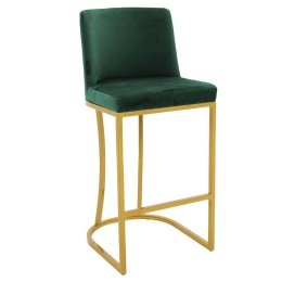 Σκαμπό Μπαρ Impartial I 029-000195 48x46x95cm Dark Green-Gold