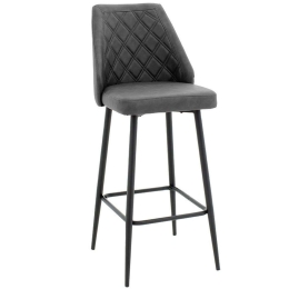 Σκαμπό Μπαρ Inflame 093-000026 48x55x107cm Anthracite-Black