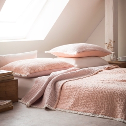 Κουβερτόριο Διπλής Όψης Cloudy 977/17 Pink-Somon Gofis Home Υπέρδιπλο 100% Βαμβάκι
