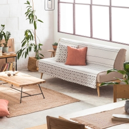 Ριχτάρι Kaleidoscope 181 Ecru-Brown Gofis Home Διθέσιο 180x250cm 100% Βαμβάκι