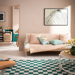 Ριχτάρι Denise 518/ 12 Honey Brown Gofis Home Τριθέσιο 180x310cm Βαμβάκι-Πολυέστερ