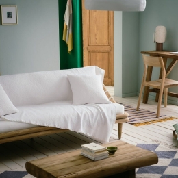 Ριχτάρι Iderun 158/16 Pure White Gofis Home Πολυθρόνα 180x180cm Βαμβάκι-Πολυέστερ