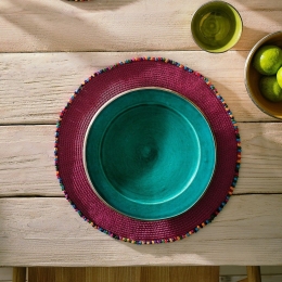Σουπλά Chiara 084/23 Fuchsia Gofis Home 38x38cm Πολυέστερ