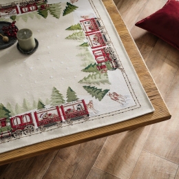 Καρέ Χριστουγεννιάτικο 931 Beige-Red Gofis Home 85X85