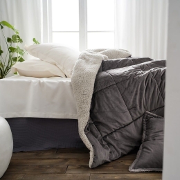 Κουβερτοπάπλωμα Teddy 407/15 Mystic Grey Gofis Home Υπέρδιπλο 235x245cm Πολυέστερ