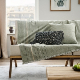 Ριχτάρι Ozora 382/07 Dish Green Gofis Home Τριθέσιο 180x310cm Βαμβάκι-Πολυέστερ