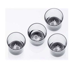 Ποτήρι Νερού (Σετ 4Τμχ) 20.21.0515 330ml Clear-Black Benetton Γυαλί